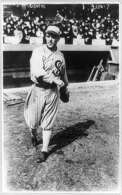 Eddie Cicotte throwing a pitch for the Chicago White Sox.